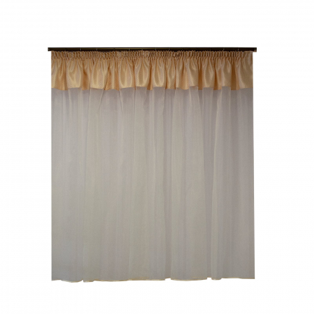 Perdele bucatarie - Perdea Velaria organza ivoire cu tafta romburi, 350x170 cm