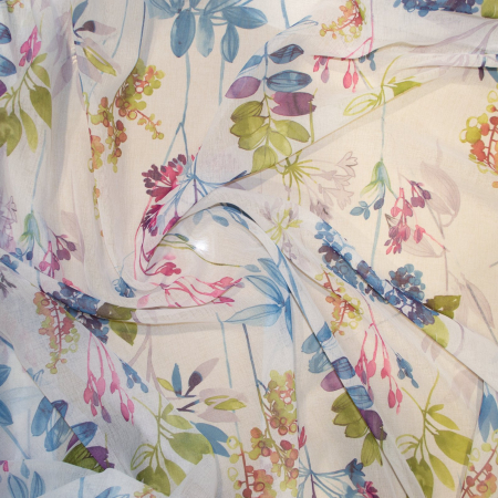 Perdea Velaria floral albastru, 140x215 cm [1]