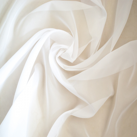 Perdea Velaria voal alb cu flori pictate maro, 370x175 cm [4]