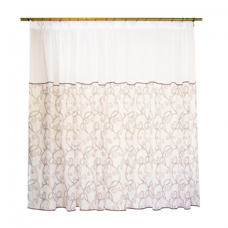 Perdele bucatarie - Perdea Velaria in alb cu imprimeu abstract, 240x175 cm