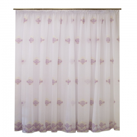 Perdele de lux - Perdea Velaria Heritage alb cu mov, 300x250