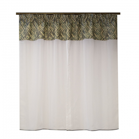 Perdea Velaria voal alb cu tafta romburi, si esarfe, 160x145 cm [1]