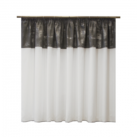 Perdea Velaria voal premium alb si suet gri patinat, 275x140 cm [1]