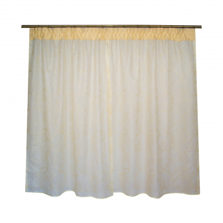 Perdea Velaria in crem cu imprimeu auriu, 190x145 cm [1]