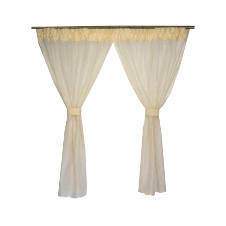 Perdea Velaria in crem cu imprimeu auriu, 190x145 cm [0]