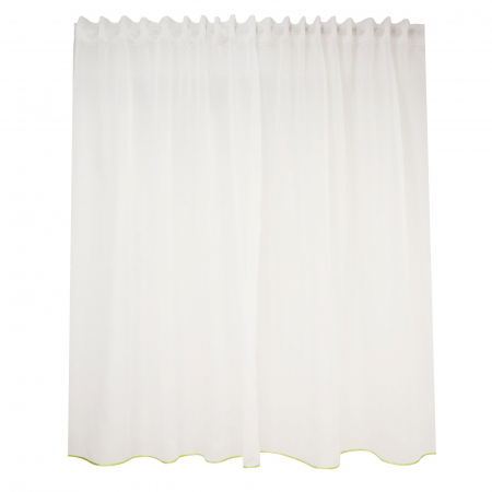 Perdele bucatarie - Perdea Velaria voal alb cu rejansa cu loc pentru bara, 140x245 cm
