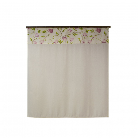 Perdele unicat - Perdea Velaria in ivoire cu flori, 110x135 cm