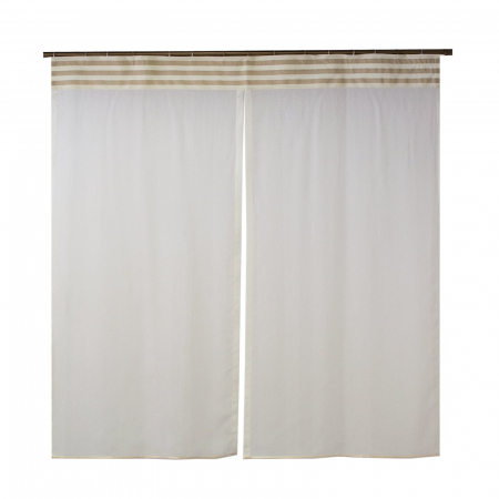 Perdea Velaria in alb cu dungi bej, 145x170 cm [1]