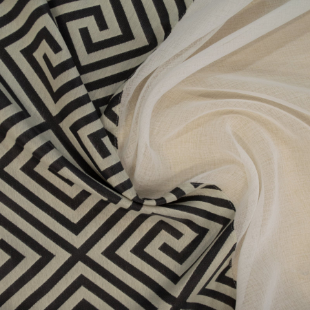 Perdea Velaria in ivoire cu model gri, 250x145 [2]
