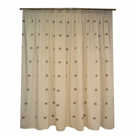 Perdele bucatarie - Perdea Velaria in bej cu patratele, 260x175 cm