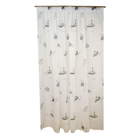 Perdele moderne - Perdea Velaria alba cu imprimeu marin, gri, 260x245 cm
