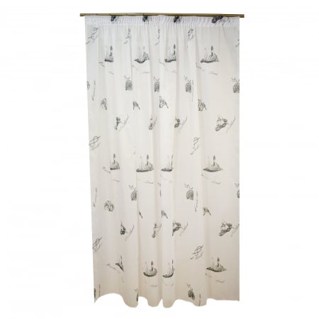 Perdele moderne - Perdea Velaria alba cu imprimeu marin, gri, 310x245 cm