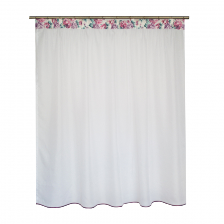 Perdea Velaria crep alb cu flori, 190x165 cm [0]