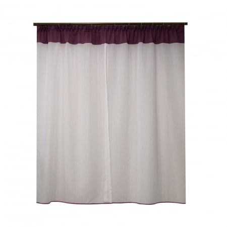 Perdea Velaria in ivory cu milas mov, 180x165 cm [1]