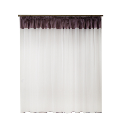 Perdea Velaria in alb cu suet lila, 380x165 cm [1]