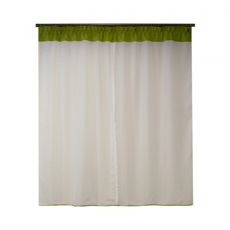 Perdea Velaria voal alb si verde brotacel, 140x160 cm [1]