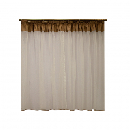 Perdele bucatarie - Perdea Velaria in ivoire cu bej rustic, 390x165 cm