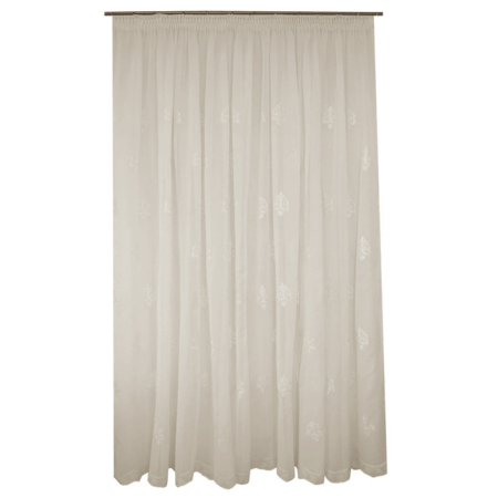 Perdele clasic - Perdea Velaria in baroc brodat ivoire, 235x250 cm