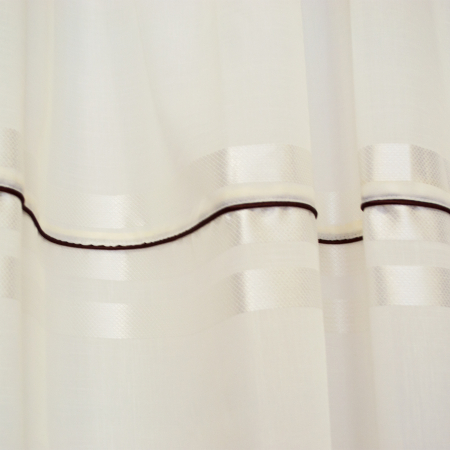 Perdea Velaria in ivoire cu dungi orizontale, 255x155 cm [1]