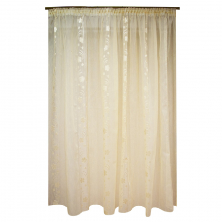 Perdele - Perdea Velaria sable crem cu flori, 300x200 cm
