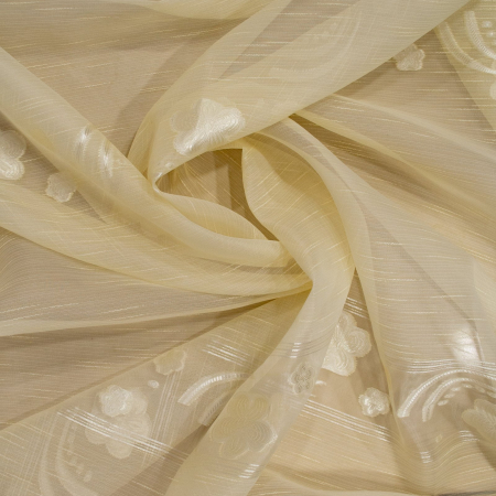 Perdea Velaria sable cu flori crem, 300x255 cm [2]