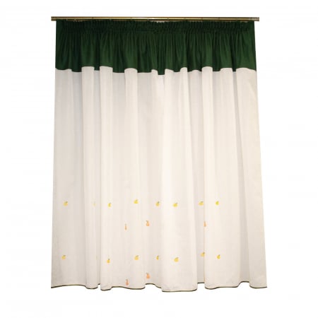 Perdele bucatarie - Perdea Velaria in alb cu fructe, 300x155 cm