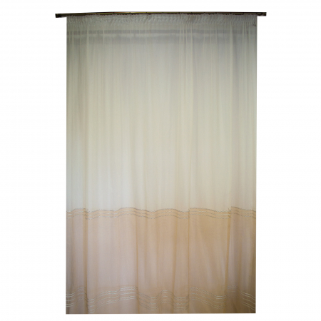 Perdele moderne - Perdea Velaria in rar cu bordura bej, 290x255 cm