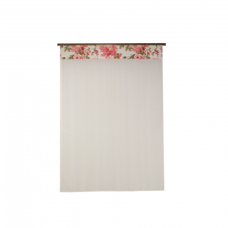 Perdele balcon - Perdea Velaria voal alb cu flori, 110x155 cm