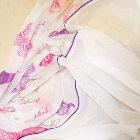 Perdea Velaria in cu fluturi mov, 240x165 cm [1]