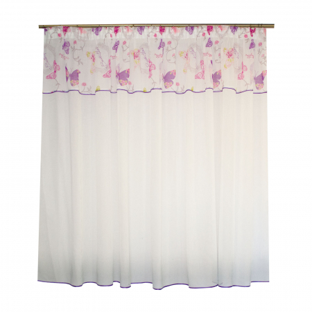Perdea Velaria in cu fluturi mov, 240x165 cm [0]