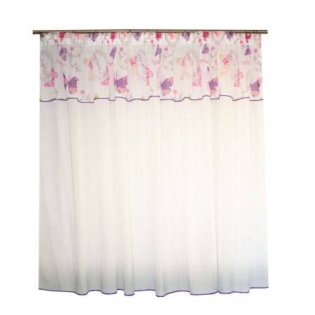 Perdele moderne - Perdea Velaria in cu fluturi mov, 300x190 cm