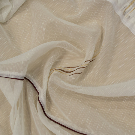 Perdea Velaria sable ivoire cu linii maro, 220x150 cm [1]