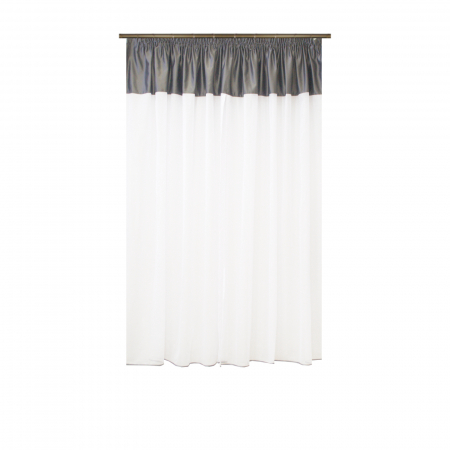 Perdea Velaria in hard alb si tafta gri, 160x180 cm [2]