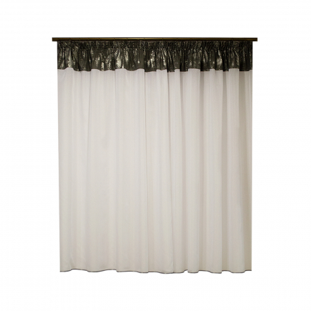 Perdea Velaria voal alb cu patina gri, 180x175 cm [1]