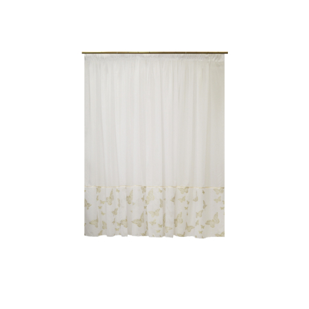 Perdele balcon - Perdea Velaria voal alb si fluturi, 370x175 cm