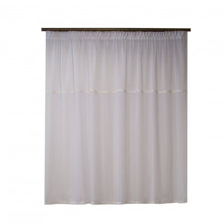 Perdele unicat - Perdea Velaria ploita alba cu dantela, 230x150 cm