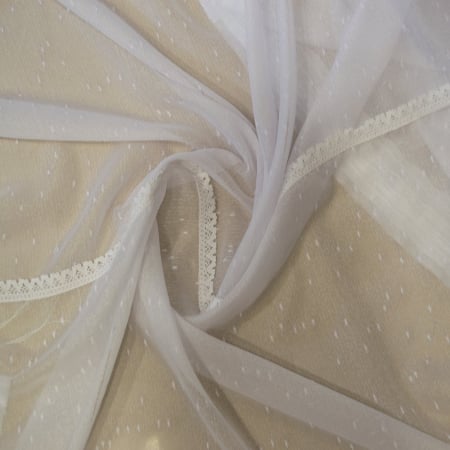 Perdea Velaria ploita alba cu dantela, 230x150 cm [2]