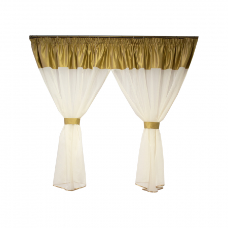 Perdele bucatarie - Perdea Velaria in ivoire cu tafta bej, 300x150 cm