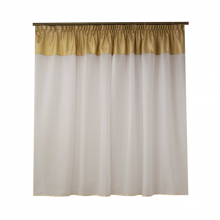 Perdele unicat - Perdea alba cu detalii aurii, 230x155 cm