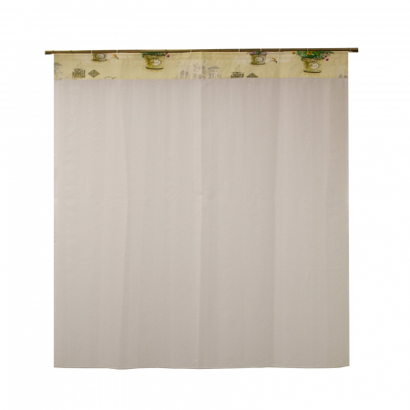 Perdele bucatarie - Perdea Velaria ploita alba cu lavanda, 120x170 cm