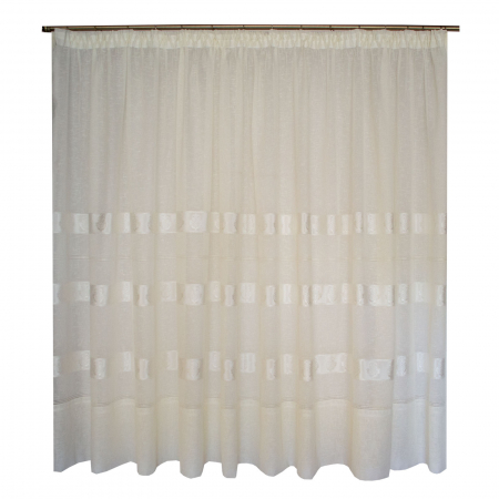 Perdele bucatarie - Perdea Velaria in ivoire cu dungi, 400x180 cm