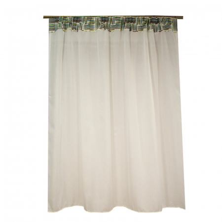 Perdele bucatarie - Perdea Velaria ivoire cu imprimeu geometric, 165x155 cm