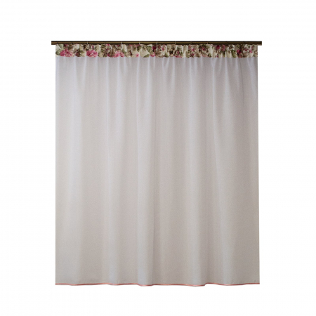 Perdele unicat - Perdea Velaria in alb cu flori, 175x155 cm