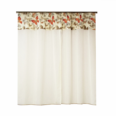 Perdea Velaria in ivoire cu fluturi portocalii, 170x150 cm [1]