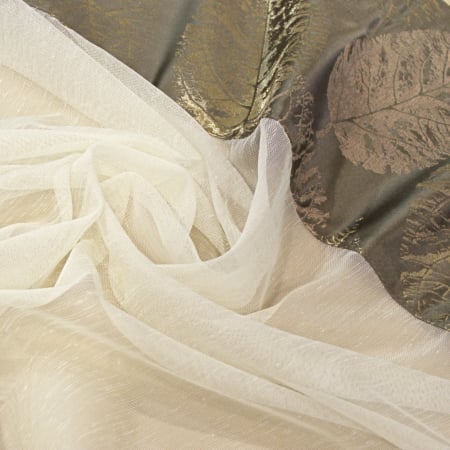 Perdea Velaria in ivoire cu tafta gri, 340x150 cm [2]