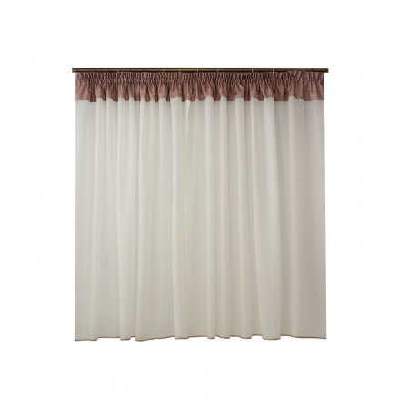 Perdea Velaria in ivoire cu tafta roz, 370x160 cm [1]