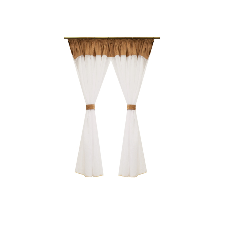 Perdele - Perdea Velaria alba cu tafta bej, 340x170 cm