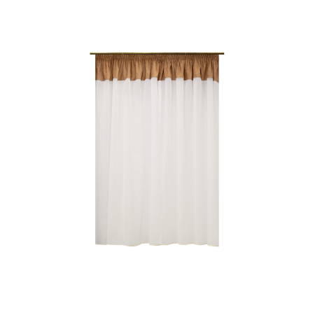 Perdea Velaria alba cu tafta bej, 340x170 cm [1]