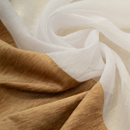 Perdea Velaria alba cu tafta bej, 340x170 cm [2]