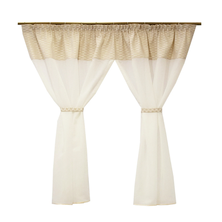 Produse - Perdea Velaria in ivoire si romburi bej, 175x165